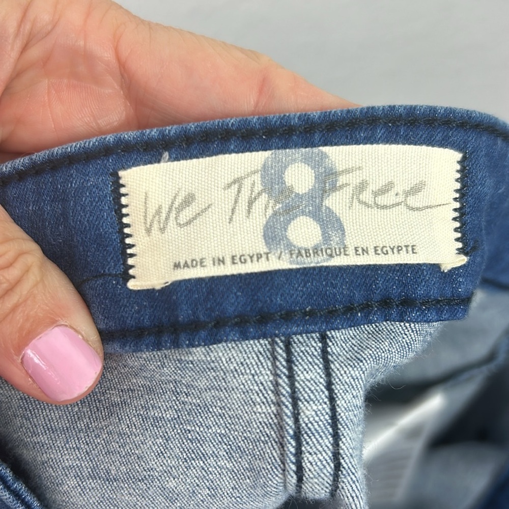 Like new Perfect Free People We the Free Denim Notched Mini Skirt - Picture 9 of 9